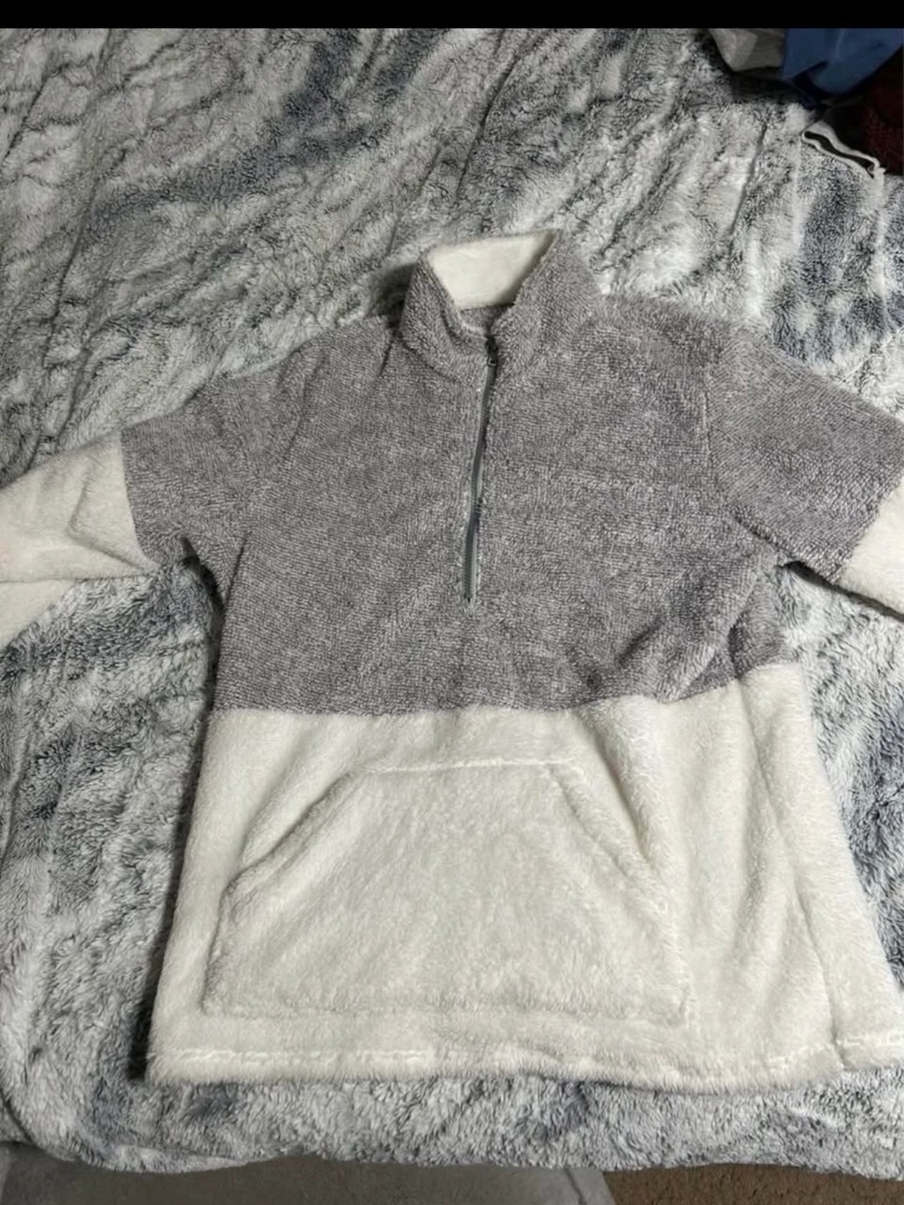 Cozy Two-Tone Sherpa Pullover
